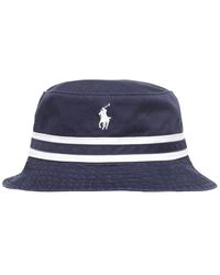 Polo Ralph Lauren Cappello Bucket In Cotone - Blu