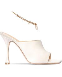 Magda Butrym 80mm Silk Satin Sandals - White