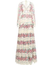 Etro - Printed Cotton Long Sleeve Maxi Dress - Lyst