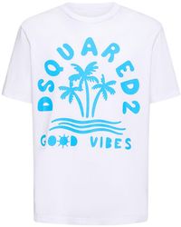 DSquared² - Printed Japanese Cotton Jersey T-Shirt - Lyst