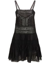 Zimmermann - Halliday Cotton Lace Trim Mini Dress - Lyst