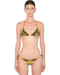 Versace Bedrucktes Dreiecks-bikini-oberteil Aus Lycra - Mehrfarbig