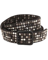 DIESEL Ceinture En Cuir Clouté 30 Mm - Noir