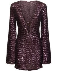 Oséree - Sequined Kaftan Mini Dress - Lyst