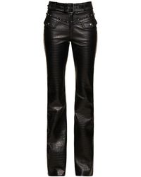 Alessandra Rich - Belted Leather Pants - Lyst