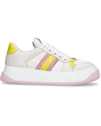 Gucci - 50mm Screener Leather Sneakers W/ Web - Lyst