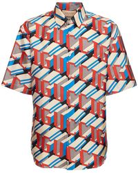 Gucci - Silk Pixel Print Shirt - Lyst