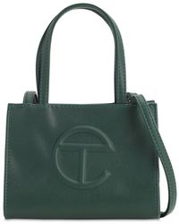 Telfar Small Embossed Faux Leather Tote Bag - Green