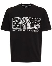 3 MONCLER GRENOBLE - T-shirt en jersey de coton épais imprimé logo - Lyst