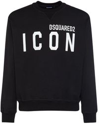 DSquared² - Printed Logo Cotton Crewneck Sweatshirt - Lyst