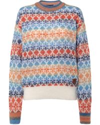 DSquared² - Mohair Blend Jacquard Knit Sweater - Lyst