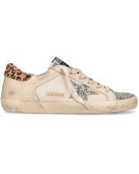 Golden Goose - 20mm Super-star Mesh & Leather Sneakers - Lyst