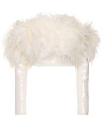 David Koma - Donna Top Con Paillettes E Piume - Lyst