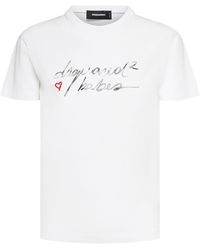 DSquared² - Mujer Camiseta De Jersey De Algodón Con Logo - Lyst