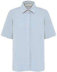 Max Mara - Camisa de algodón con manga corta - Lyst