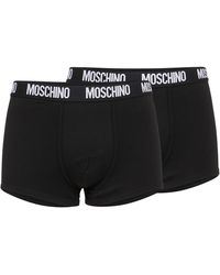 Moschino Baumwolle Set 2 Slips Aus Stretch-baumwolljersey in Schwarz für Herren Herren Bekleidung Unterwäsche Boxershorts und Slips 