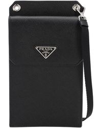 Prada Tasche Aus Saffianoleder - Schwarz