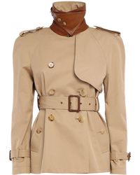Chloé - Cotton Gabardine Short Trench Coat - Lyst