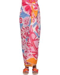 Emilio Pucci Sarong En Popeline De Coton Imprimé - Multicolore