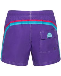 Sundek Stretch Waist Logo Nylon Swim Shorts - Blue
