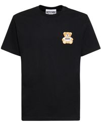 Moschino - Teddy Embroidered Cotton Jersey T-Shirt - Lyst