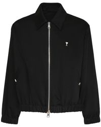 Ami Paris - Adc Cotton Satin Zipped Jacket - Lyst