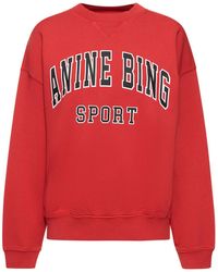 Anine Bing - Jaci Logo Cotton Sweatshirt - Lyst