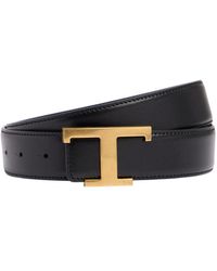 Tod's - 3.5cm Reversible Logo Leather Belt - Lyst