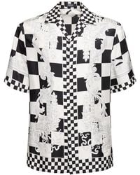 Versace - Camisa de seda con manga corta - Lyst