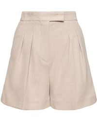 Max Mara - Jessica Pleated Cotton Jersey Shorts - Lyst