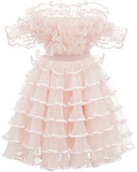 Giambattista Valli Minikleid Aus Tüll - Pink
