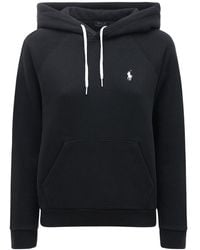 black polo hoodie with red horse