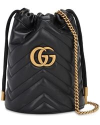 Gucci - Mini gg Marmont 2.0 Leather Bucket Bag - Lyst