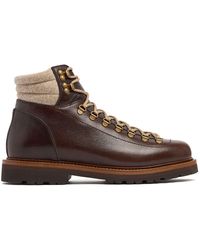 Brunello Cucinelli - Lace-up Leather Hiking Boots - Lyst