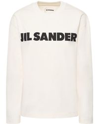 Jil Sander - T-shirt Aus Baumwolljersey Mit Logodruck - Lyst