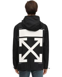 Off-White c/o Virgil Abloh Packable Printed Techno Rain Anorak - Black
