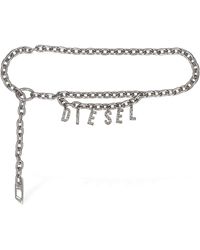 DIESEL - B-Charm Embellished Metallic Belt - Lyst