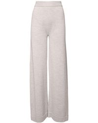 Max Mara Straight Leg Wool Knit Joggers - Grey