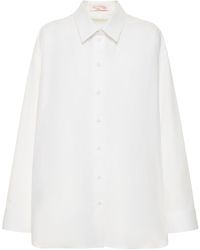 Valentino - Robe-chemise courte en popeline de coton - Lyst