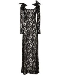 Nina Ricci - Sequined Lace Cutout Long Dress W/ Bow - Lyst