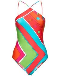 Emilio Pucci - Shiny Lycra One Piece Swimsuit - Lyst
