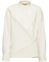 Lemaire - Officer Collar Twisted Cotton Shirt - Lyst