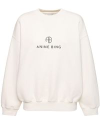 Anine Bing - Jaci Monogram Cotton Blend Sweatshirt - Lyst