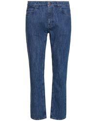 Etro - Cotton Denim Straight Jeans - Lyst