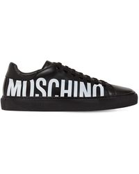 Moschino Sneakers De Piel Con Logo - Negro