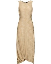 Giorgio Armani - Viscose Jacquard Sleeveless Long Dress - Lyst