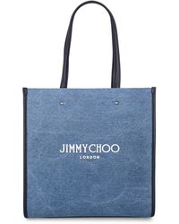 Jimmy Choo - Bolso tote de denim con logo - Lyst