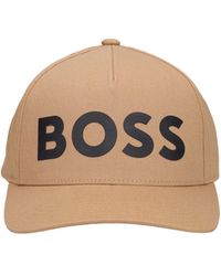 BOSS - Cappello sevile in cotone con logo - Lyst