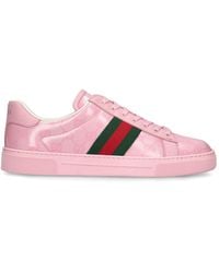 Gucci - Zapatillas rosa de lona web - Lyst