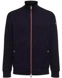 Moncler - Cotton Fleece Zip-up Sweatshirt - Lyst